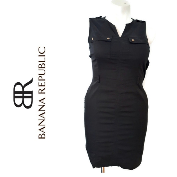 black utility shirt dress